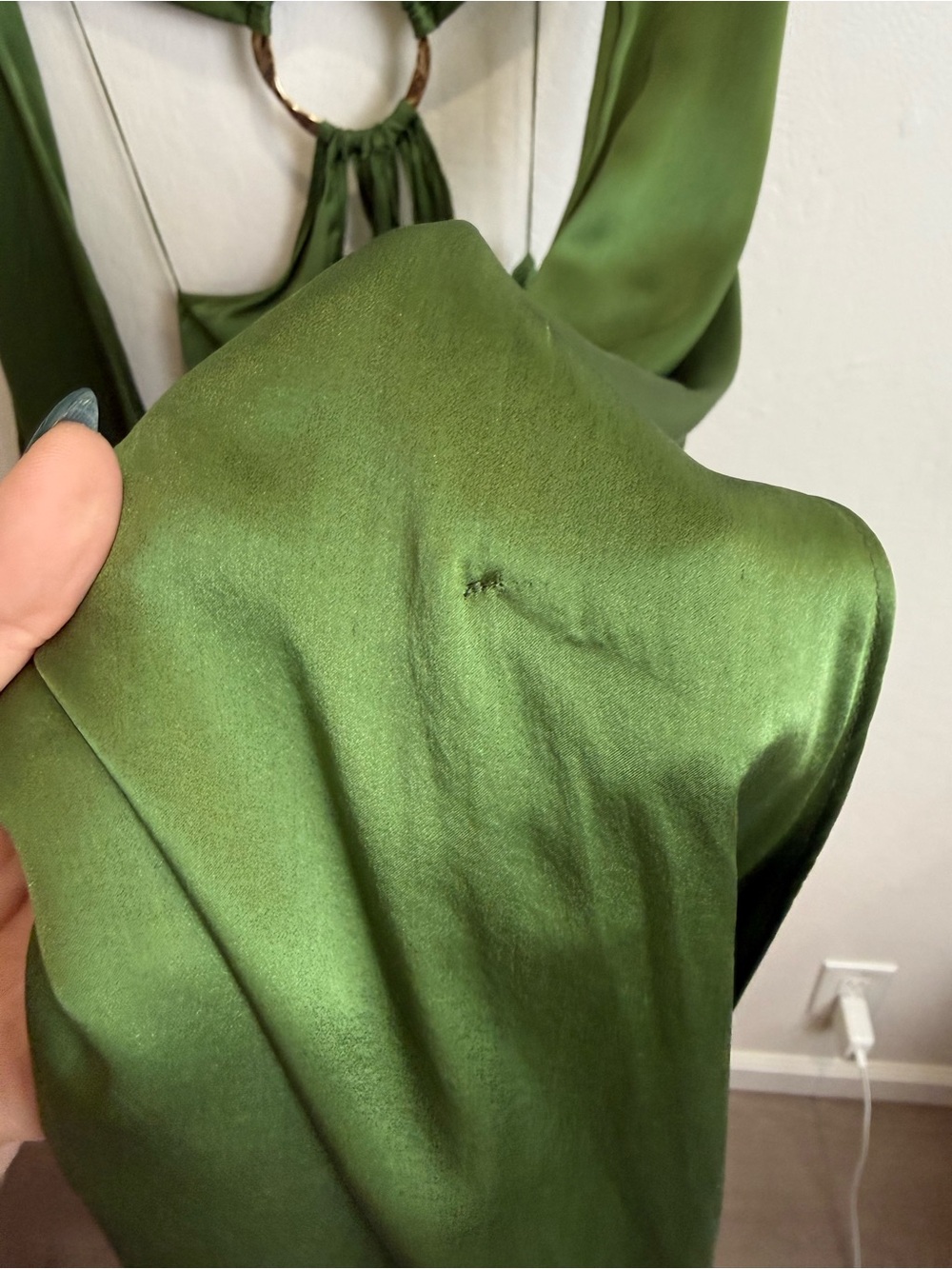 Cult Gaia Jasmin Silk Cutout Gown Green Size Small - Picture 9 of 12